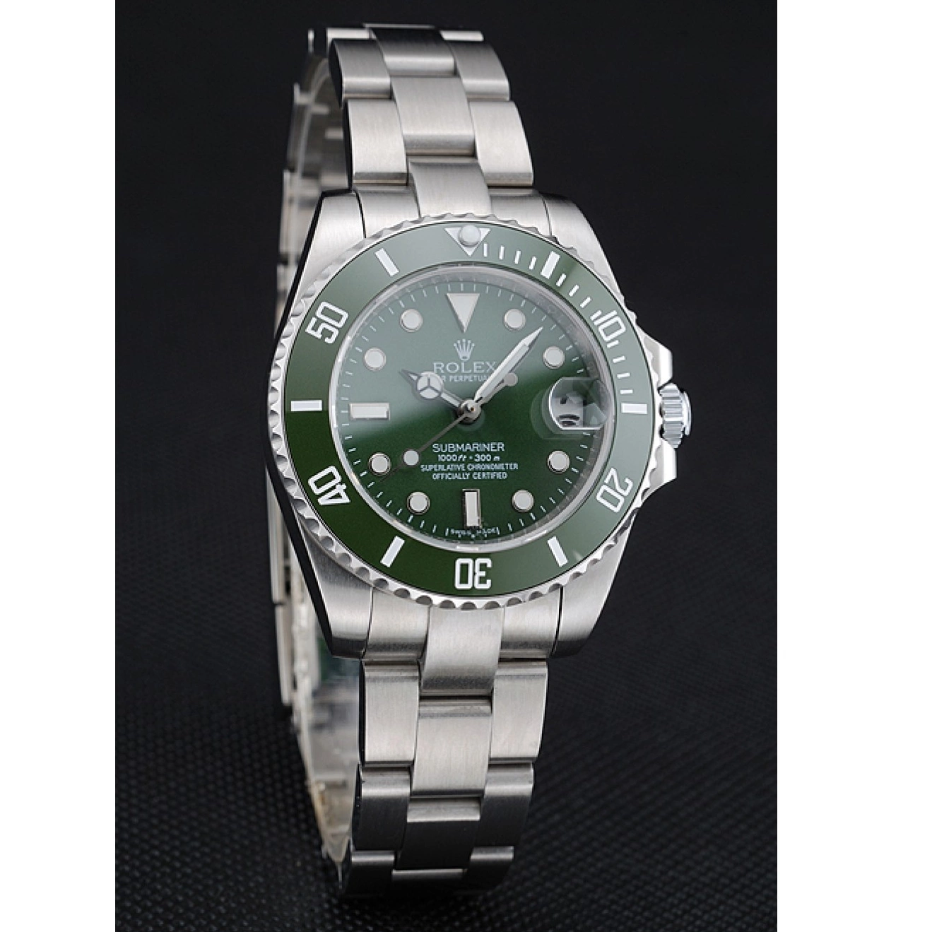 Aaa fake watches Submariner Steel Rolex Stainless Green 1454151 Bracelet Dial 0731